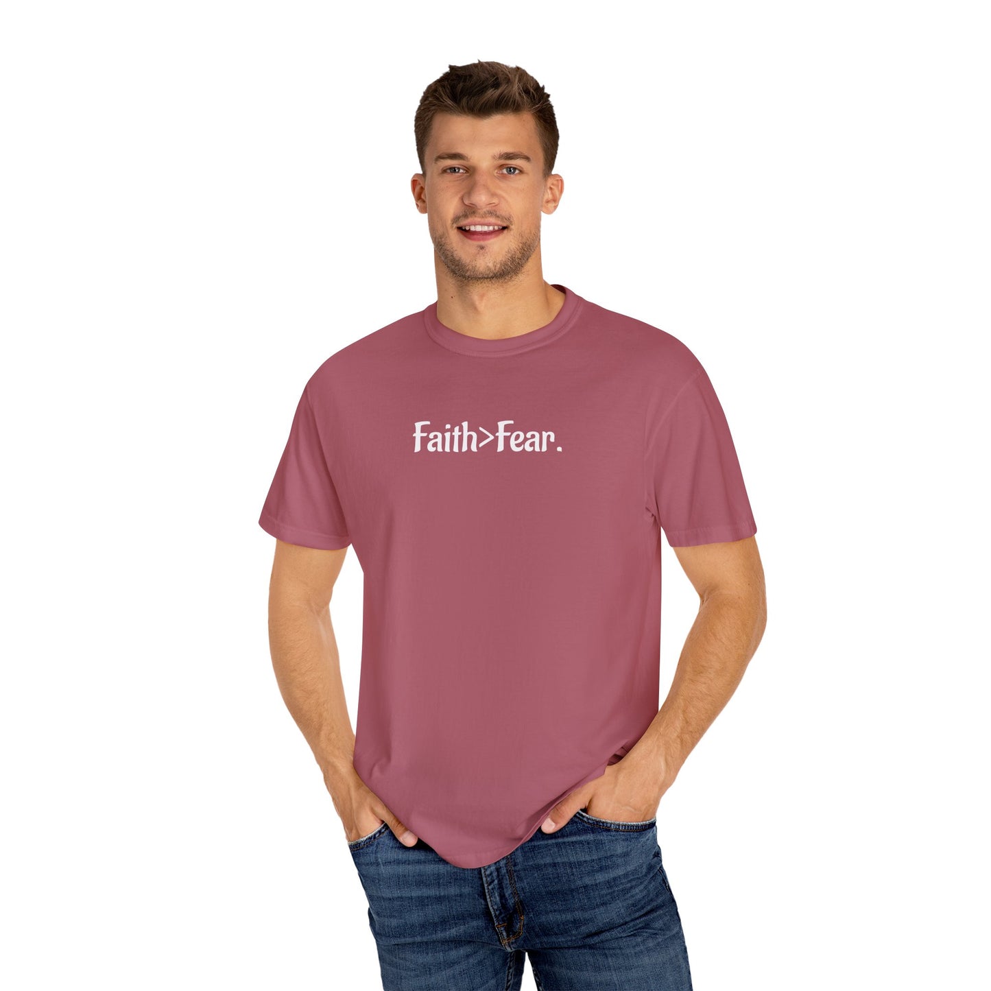 Faith Over Fear Unisex Garment-Dyed T-Shirt- WWG