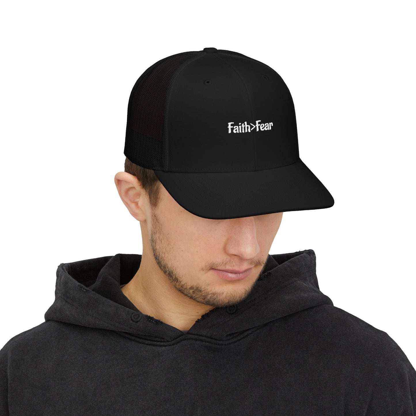 Embroidered Faith Over Fear Snapback Cap-WWG