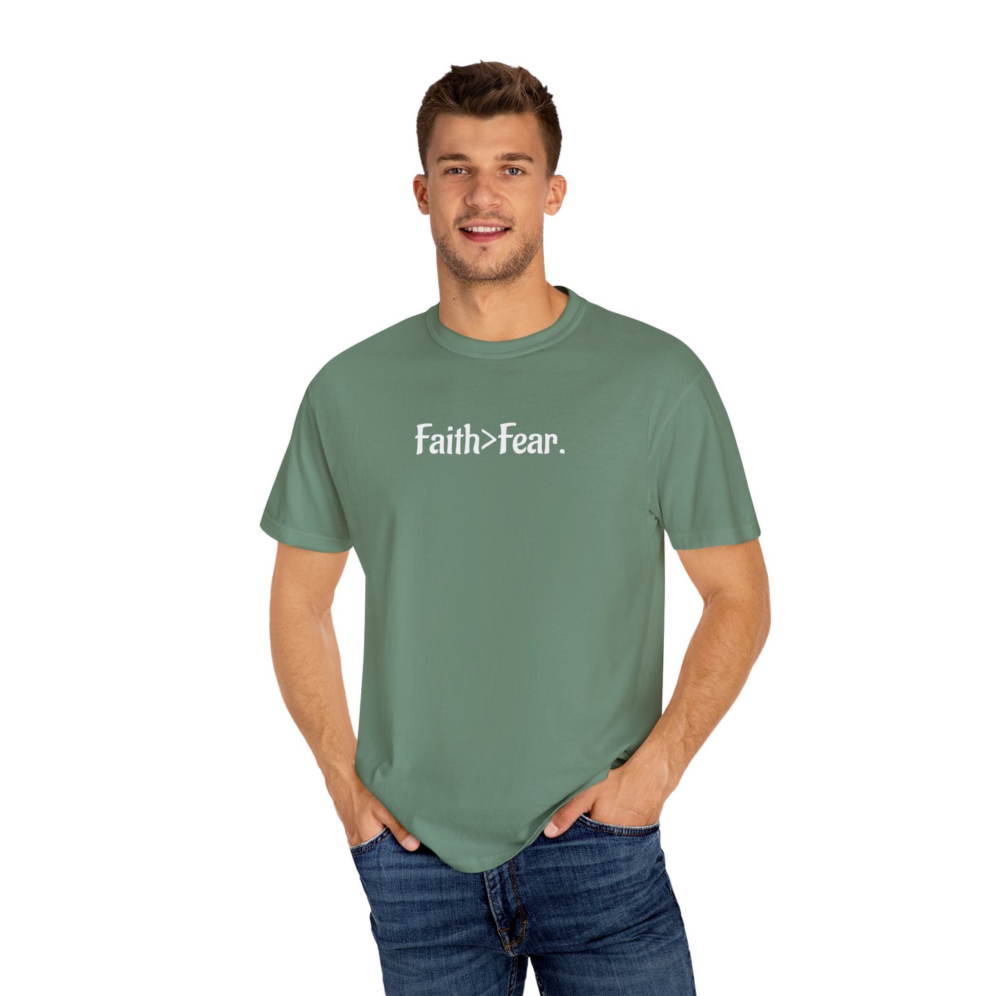 Faith Over Fear Unisex Garment-Dyed T-Shirt- WWG