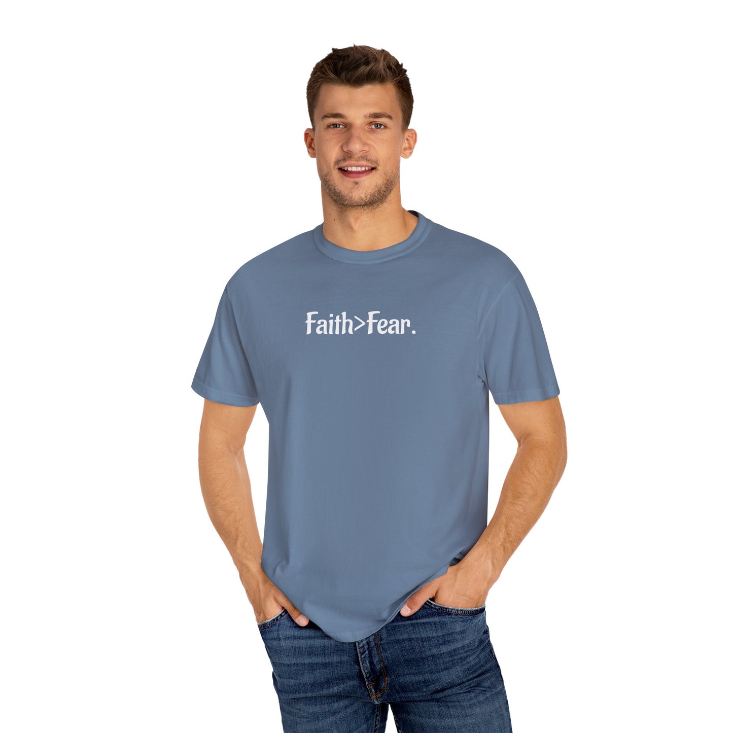 Faith Over Fear Unisex Garment-Dyed T-Shirt- WWG